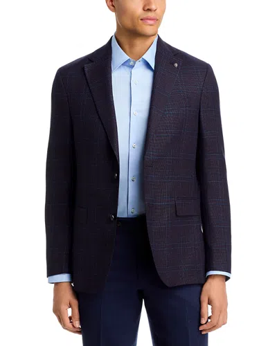 Jack Victor Midland Regular Fit Textured Windowpane Wool Sport Coat In Black