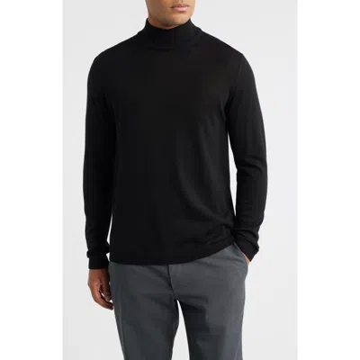 Jack Victor Mock Neck Wool & Silk Sweater In Black