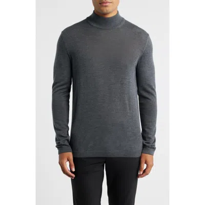 Jack Victor Mock Neck Wool & Silk Sweater In Gray