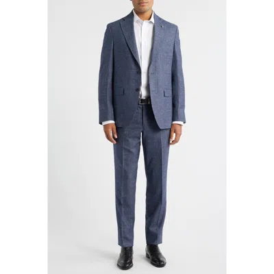 Jack Victor Montana Mid Blue Textured Super 120s Wool Suit