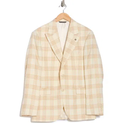 Jack Victor Morgan Plaid Peak Lapel Wool Blend Sport Coat In Neutral