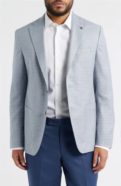 Jack Victor Morton Contemporary Fit Light Blue Graph Check Wool Sport Coat