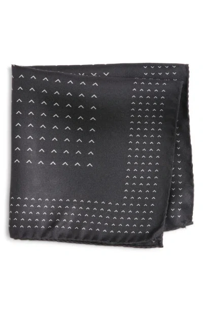 Jack Victor Mr. Vic Dot Pocket Square In Black