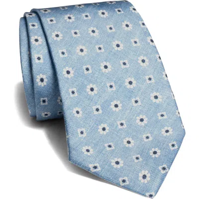 Jack Victor Mulroney Geometric Silk Tie In Blue