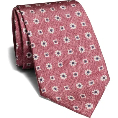 Jack Victor Mulroney Geometric Silk Tie In Pink