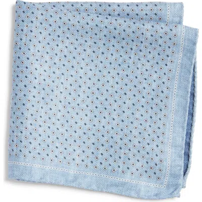 Jack Victor Muriel Reversible Silk Pocket Square In Blue