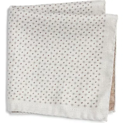 Jack Victor Muriel Reversible Silk Pocket Square In Neutral