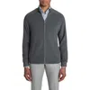 Jack Victor Murray Organic Cotton & Silk Zip Cardigan In Gray