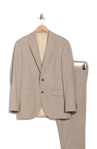 Jack Victor Napoli Beige Classic Fit Wool Suit In Brown