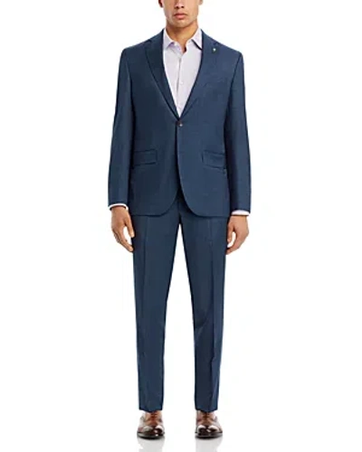 Jack Victor Napoli Tic Weave Regular Fit Suit In Mid Blue