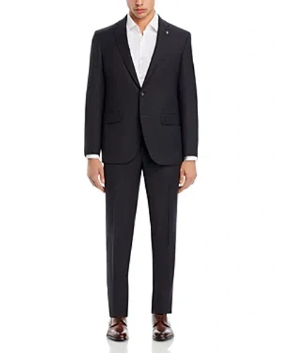 Jack Victor Napoli Tonal Micro Check Regular Fit Suit In Charcoal