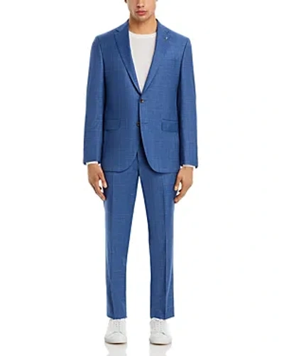 Jack Victor Napoli Tonal Windowpane Regular Fit Suit In Mid Blue