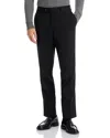 Jack Victor Patrick Flat Front Stretch Wool Dress Pants In Black