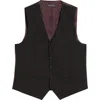 Jack Victor Owen Five-button Stretch Wool Vest In Black