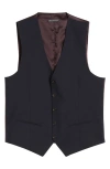 Jack Victor Owen Five-button Stretch Wool Vest In Multi