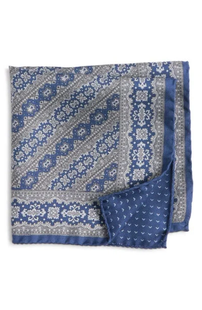 Jack Victor Paisley Pocket Square In Blue