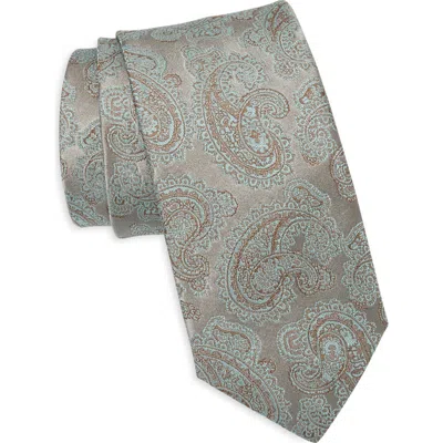 Jack Victor Paisley Silk Tie In Mint