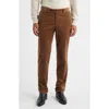 Jack Victor Palmer Brown Flat Front Cotton Stretch Corduroy Pants In Brown