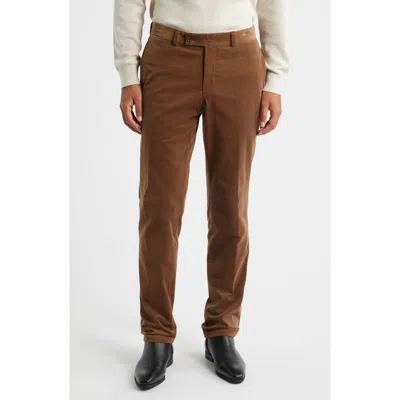 Jack Victor Palmer Brown Flat Front Cotton Stretch Corduroy Pants