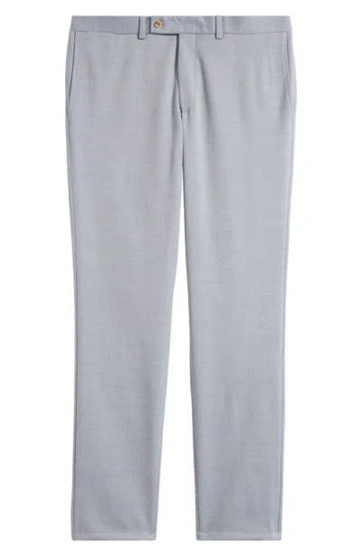 Jack Victor Palmer Crossover Textured Stretch Cotton & Wool Pants In Blue