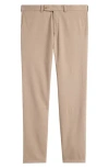 Jack Victor Palmer Flat Front Stretch Cotton & Wool Pants In Brown