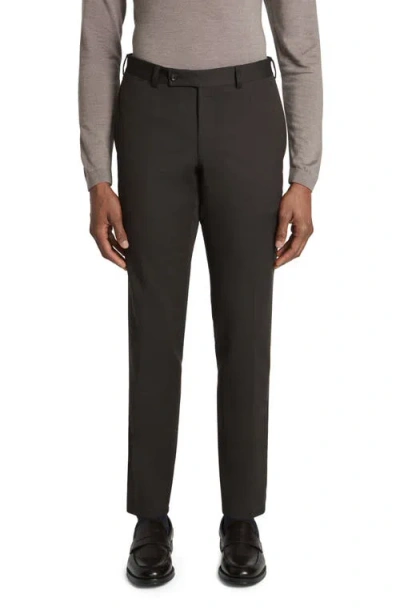 Jack Victor Palmer Stretch Cotton & Wool Pants In Brown
