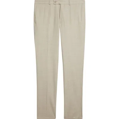 Jack Victor Patrick Tropical Weave Stretch Wool Blend Dress Pants In White