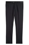 Jack Victor Phoenix Black Flat Front Super 130s Wool Tuxedo Pants In Black
