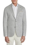 JACK VICTOR QUEENS HOUNDSTOOTH KNIT LINEN BLEND SPORT COAT