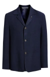 Jack Victor Quest Knit Ready Navy Wool Jacket In Navy