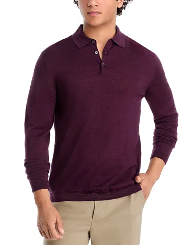 Jack Victor Redfern Merino Wool, Silk & Cashmere Polo Sweater In Plum