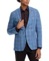 Jack Victor Regular Fit Sport Coat In Mid Blue/ Brown
