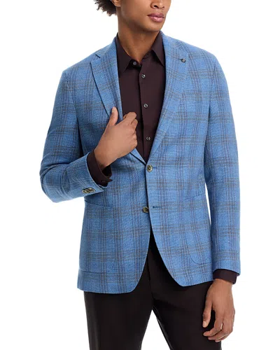 Jack Victor Regular Fit Sport Coat In Mid Blue/ Brown