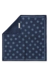 Jack Victor Riverview Reversible Silk Pocket Square In Navy