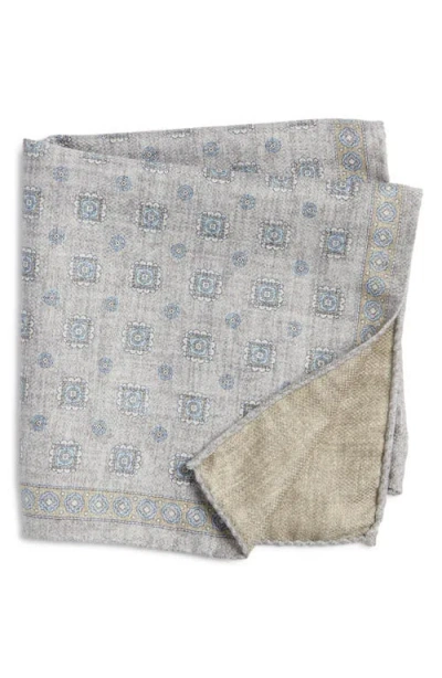 Jack Victor Ronge Silk Pocket Square In Gray