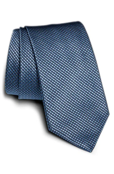 Jack Victor Sherbrooke Neat Silk & Cotton Tie In Navy