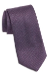 Jack Victor Solid Cotton, Wool & Silk Tie In Purple