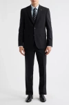 Jack Victor Stacie Trim Fit Solid Black Wool Suit In Black