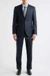 Jack Victor Stacie Trim Fit Solid Navy Wool Suit In Blue