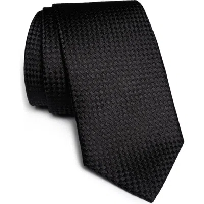 Jack Victor Stanley Neat Geometric Print Silk Tie In Black