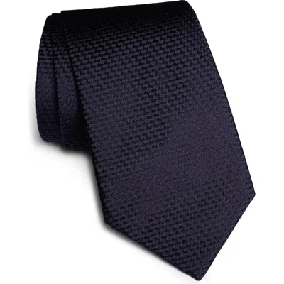 Jack Victor Stanley Neat Geometric Print Silk Tie In Navy