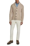 Jack Victor Stayner Recycled Cashmere Blend Shawl Collar Cardigan In Brown