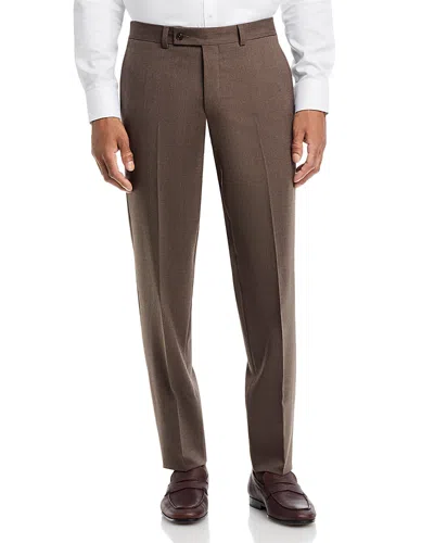 Jack Victor Stretch Flannel Trousers In Brown