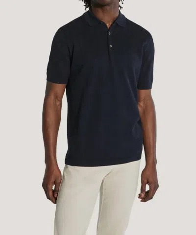 Jack Victor Textured Knit Polo In Midnight In Multi
