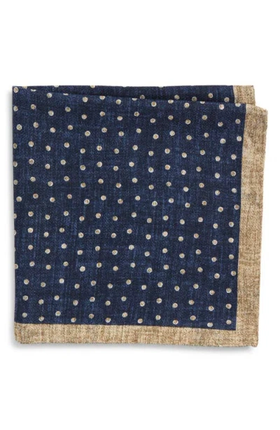Jack Victor Thelon Dotted Silk Pocket Square In Blue