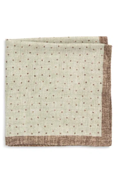 Jack Victor Thelon Dotted Silk Pocket Square In Neutral