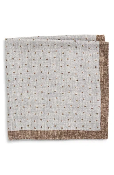 Jack Victor Thelon Dotted Silk Pocket Square In Neutral