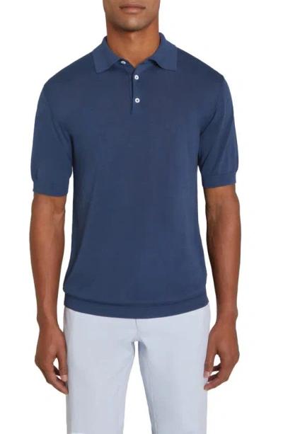 Jack Victor Tupper Organic Cotton & Silk Polo In Blue