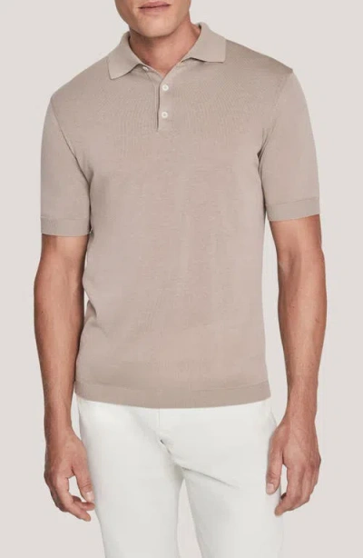 Jack Victor Tupper Organic Cotton & Silk Polo In Neutral