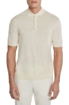 Jack Victor Tupper Organic Cotton & Silk Polo In Sand/ecru